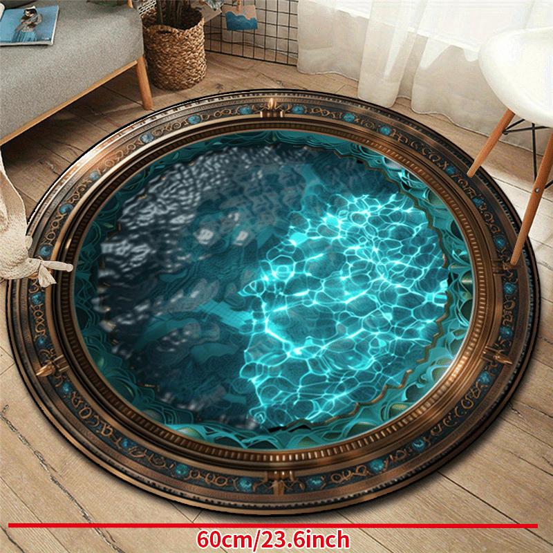 Round Area Rug Non Slip Washable Floor Mat Entryway Living Room Bedroom Patio Garden Decor Indoor Outdoor Home Carpet