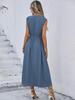 Women's Sleeveless Waist-Hugging Long Dress - Summer/Autumn, Elegant European & American Style, Slimming Fit