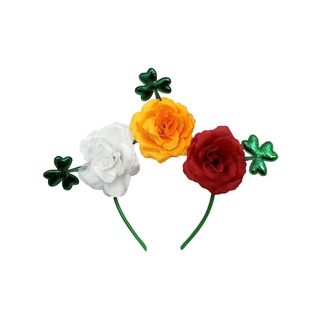 St. Patrick's Day Headband Irish Holiday Party Green Clover Flower Headband