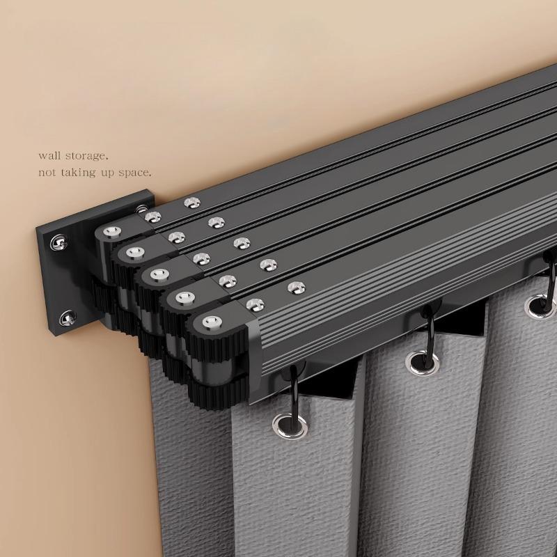 Foldable Shower Curtain Rod for Bathroom and Toilet, No Need To Drill Holes, Dry-wet Separation, C-shaped Waterproof Shower