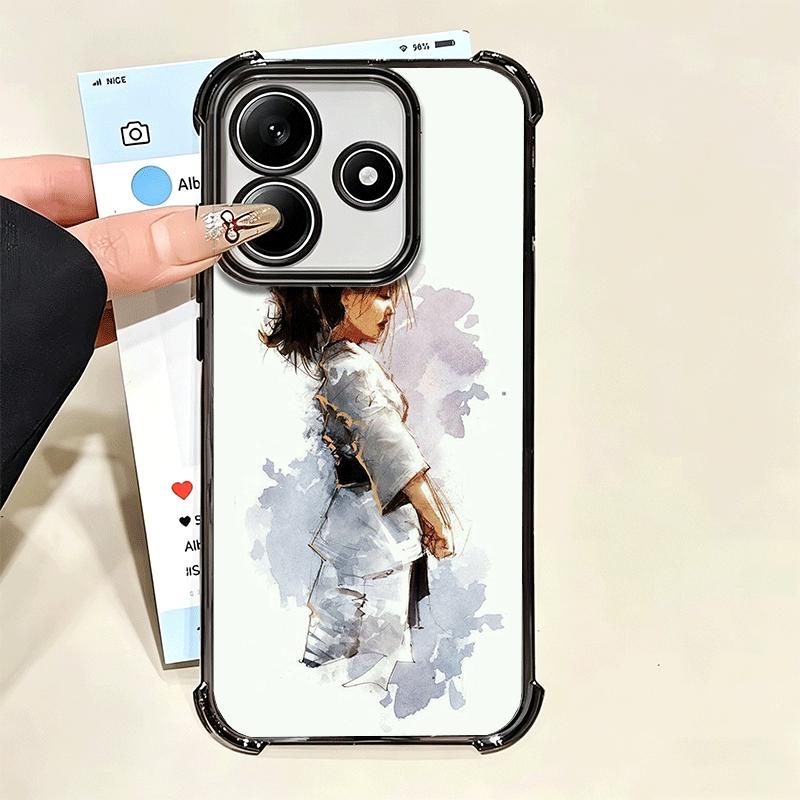Taekwondo Kungfu Desgin Plating Phone Case For Xiaomi Poco X5 X6 X7 X8 Pro Max F8 Ultra F7 M8 M7 M5S Redmi 15C 15 14C 13C 13 X3