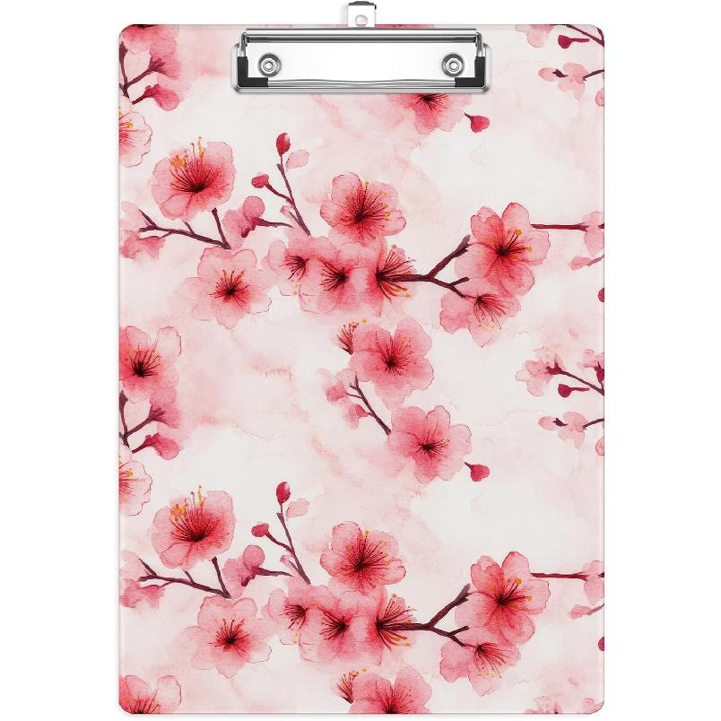 Leaves and Rainbow Plastic Clipboards,Cute Fashion Clipboard Decorative 8.5" x 12.5"Standard A4 Size Clipboards,Acrylic Clipboard for Teacher,Social