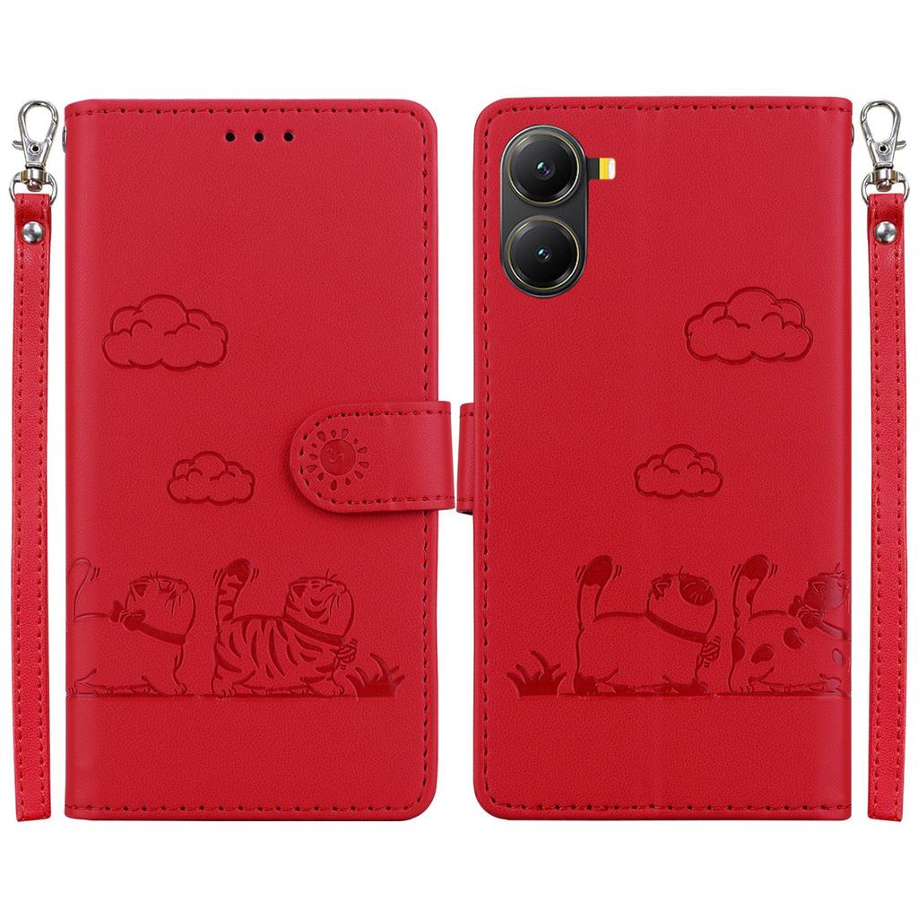 For Xiaomi Poco X7 Pro 5G/Redmi Turbo 4 5G Case RFID Blocking Kitten Pattern TPU+PU Leather Phone Cover