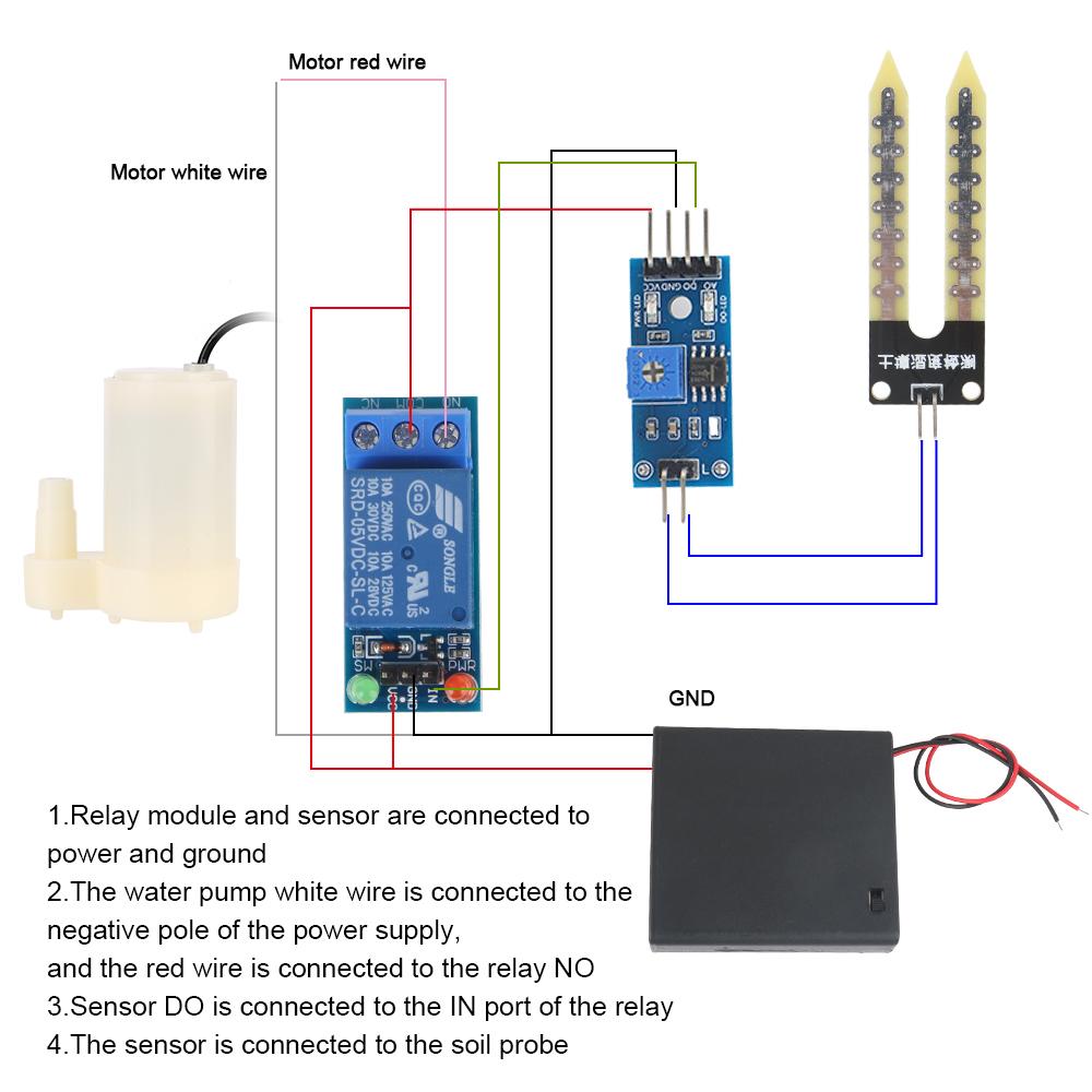 Water Pump Module Kit DIY Soil Moisture Detection Watering Irrigation System Automatic Garden Drip Watering