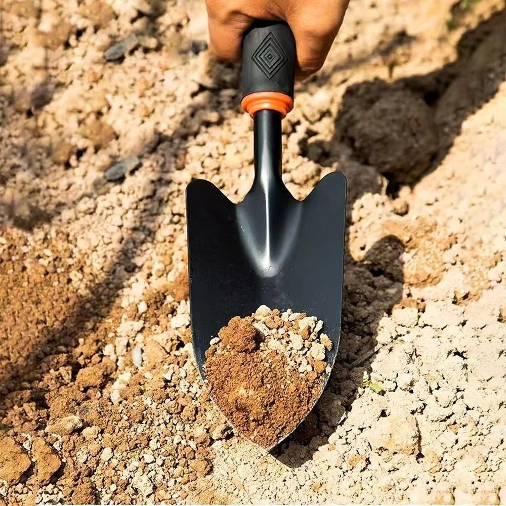 Multifunctional Small Digging Soil Shovel Black Handle Planting Tool Durable Garden Trowel Garden