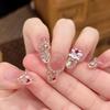 Ongles à Presser Moyens Stiletto Paillettes Faux Ongles Press-ons avec Design Réutilisables Acrylique Faux Ongle Couverture Complète Ongle à Coller Ongle à Coller pour Femmes