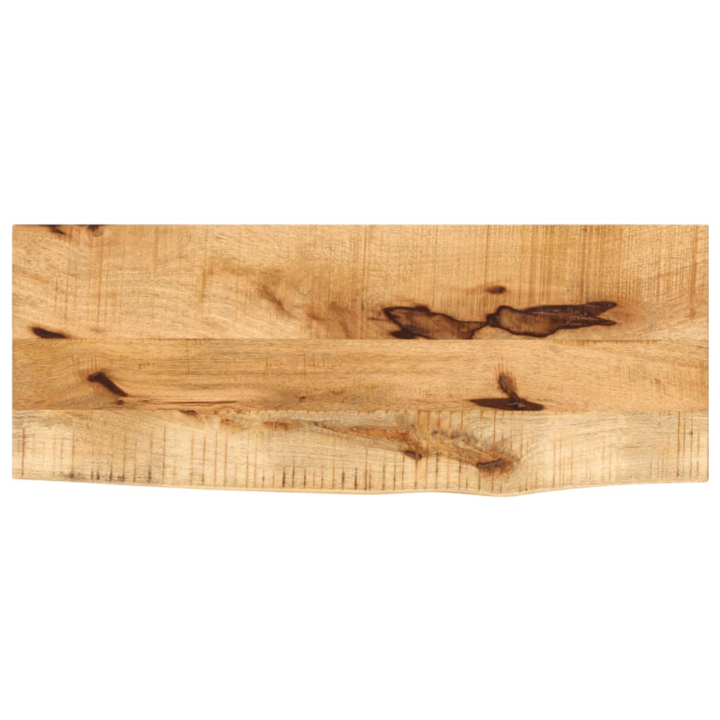 Tischplatte, 90x40x2,5cm, Natürliche Kante, Rohes Mangoholz