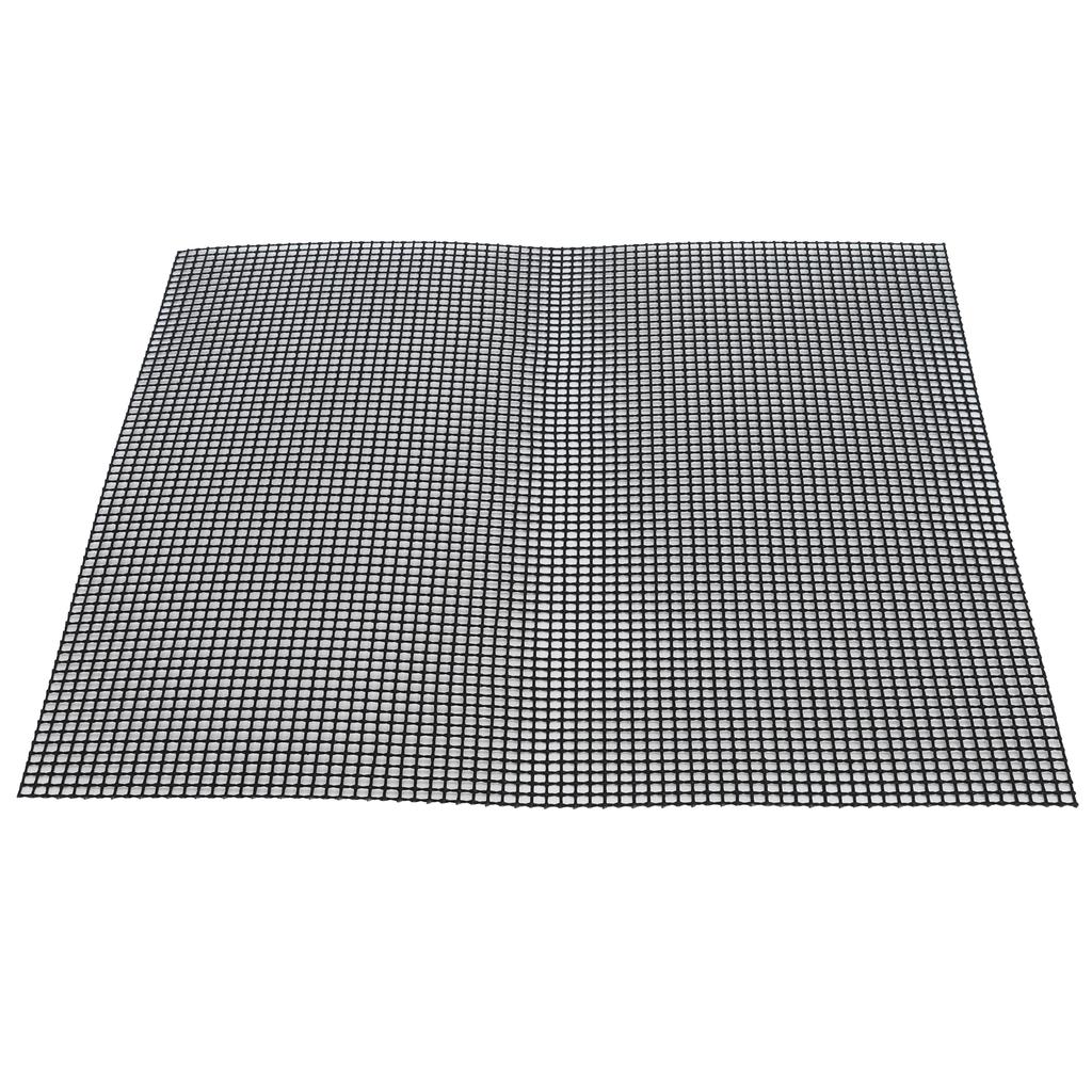 Food Grade NonStick Grid Sheet Multifunctional Barbecue Grid Mat for Barbecue Outdoor(Black 33x40cm )