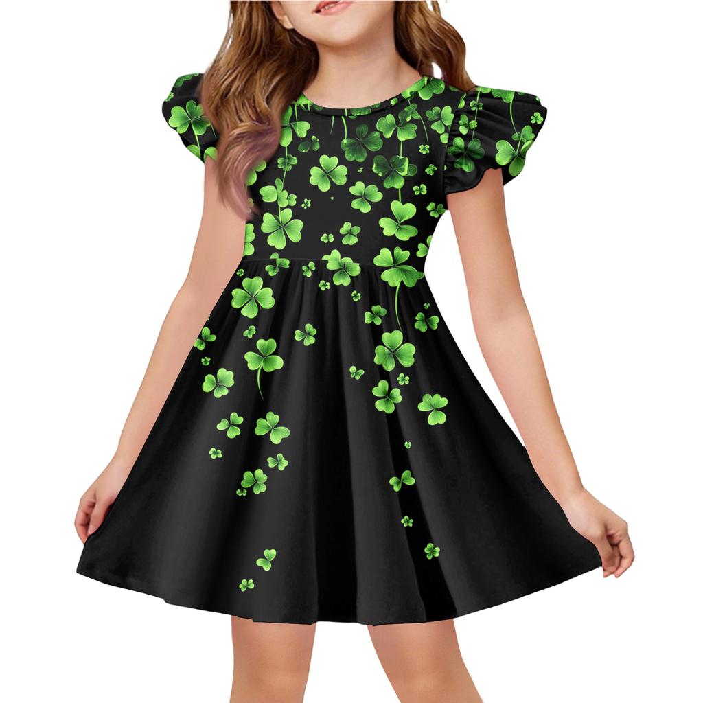 Letnia Sukienka Księżniczki dla Dziewczynek - Sukienka T-shirtowa o Kroju A. dzień Patryka