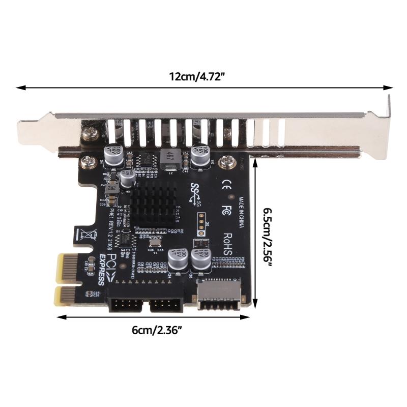 PCI für Pressekarte PCI-E auf USB3 Typ-E Frontplatte Typ-C 19P 20P Pansion-Karte Kompatibel PCI-E 1 4 8 16 Schnittstelle
