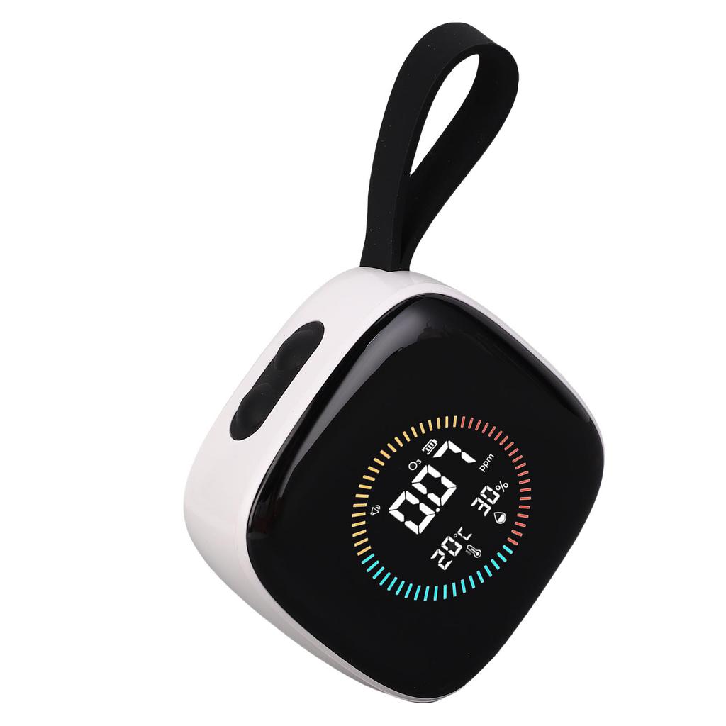 3 in 1 O3 Temperature Humidity Meter 0 50PPM LCD Display Portable O3 Tester with Lanyard for Home Travel Camping Picnic