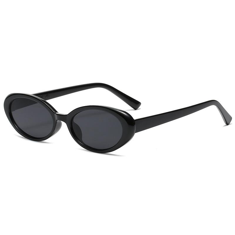 Oval Vintage Sunglasses Woman Brand Designer Retro Sun Glasses Female Small Frame Mirror Fashion Clear Black