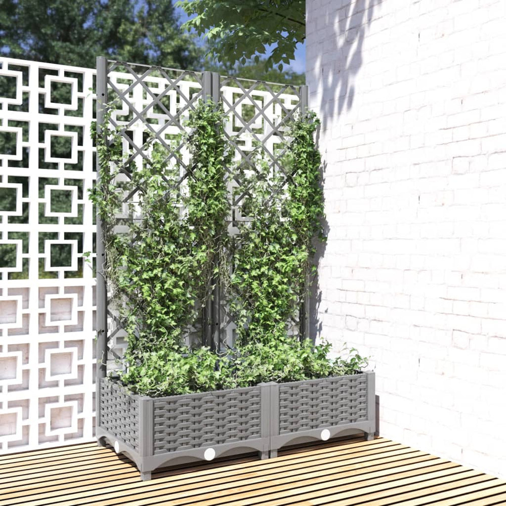 Jardinière avec treillis  clair 80x40x121,5 cm PP