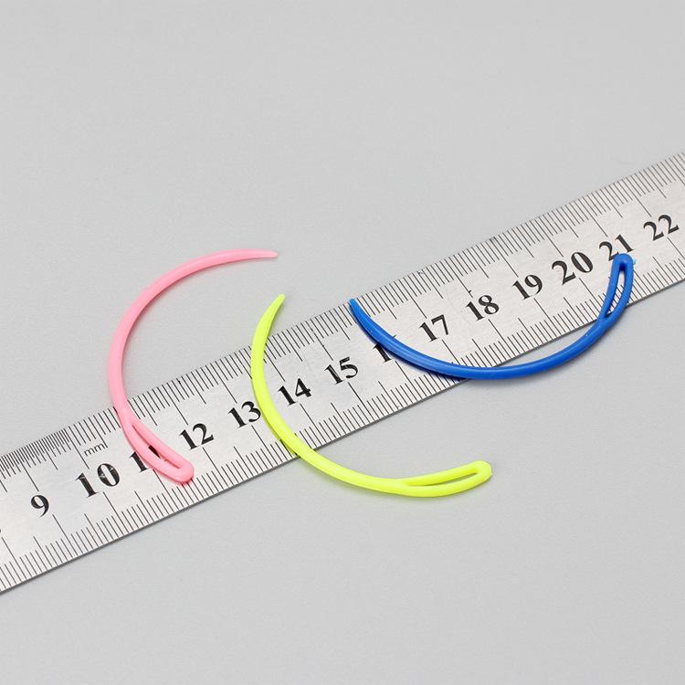 Colorful Plastic Curved Needles 20pcs/1pack Plastic Sewing Needles DIY Knitting Needles