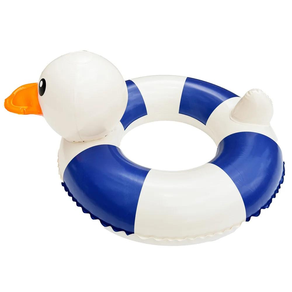 Striped Duck Baby Inflatable Toys Cartoon PVC Thickened Swimming Ring Summer Pool Beach Inflatable Floating Water Toys