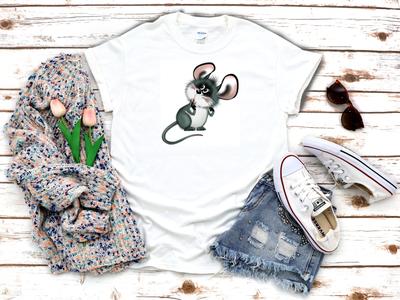 26 Cute Rat Mouse White Women's 3 4 Short Sleeve T-Shirt K788 Unisex T-Shirt