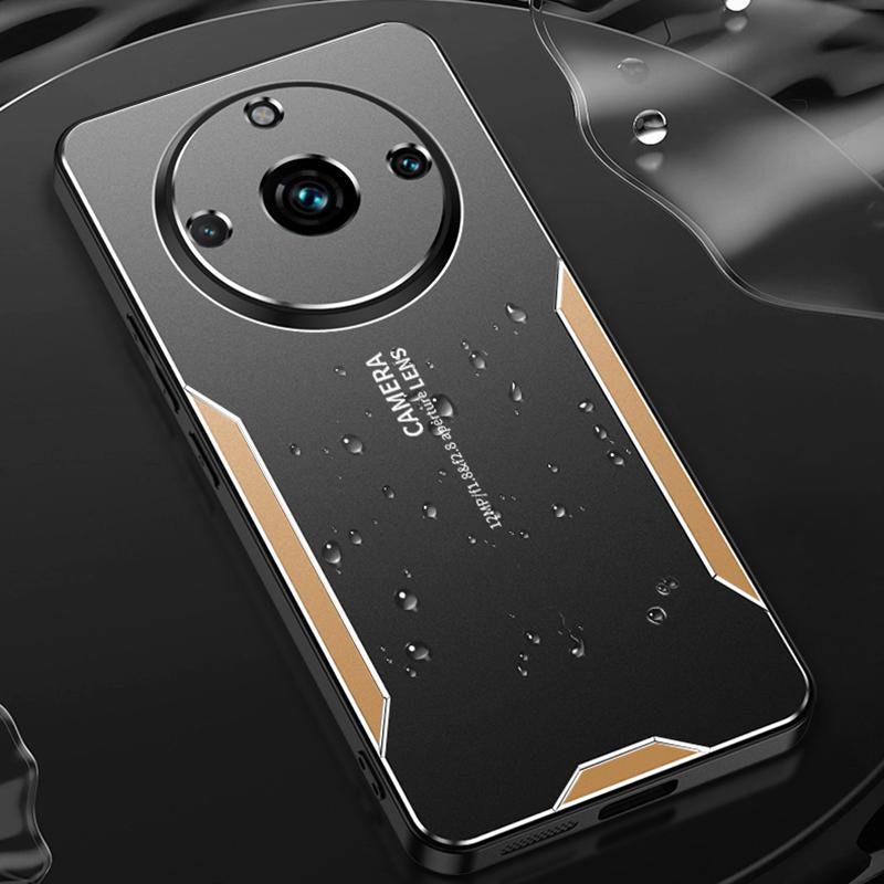 

For Realme 11 Pro+ 5G Phone Case Aluminium Alloy+PC+TPU Shockproof Cover Blue