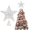Champagne Yarn Christmas Star Tree Topper Rust Resistant Iron Decor For Holiday Outdoor Indoor Festive Decorations