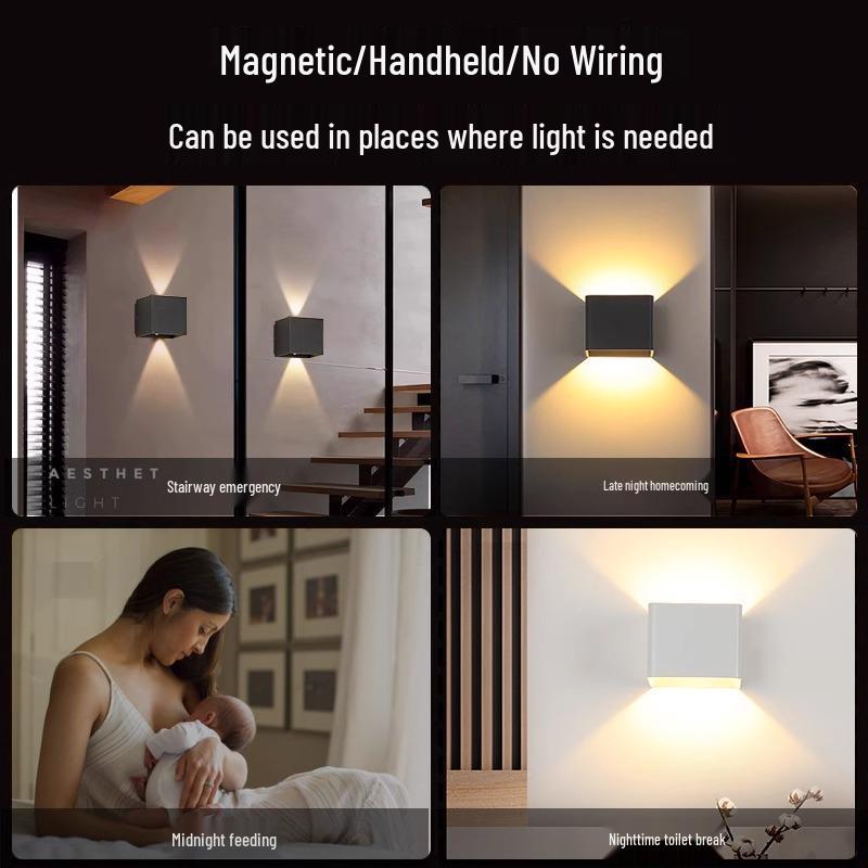 USB Rechargeable Magnetic LED Wall Light with Motion Sensor - No Wiring or Drilling Needed