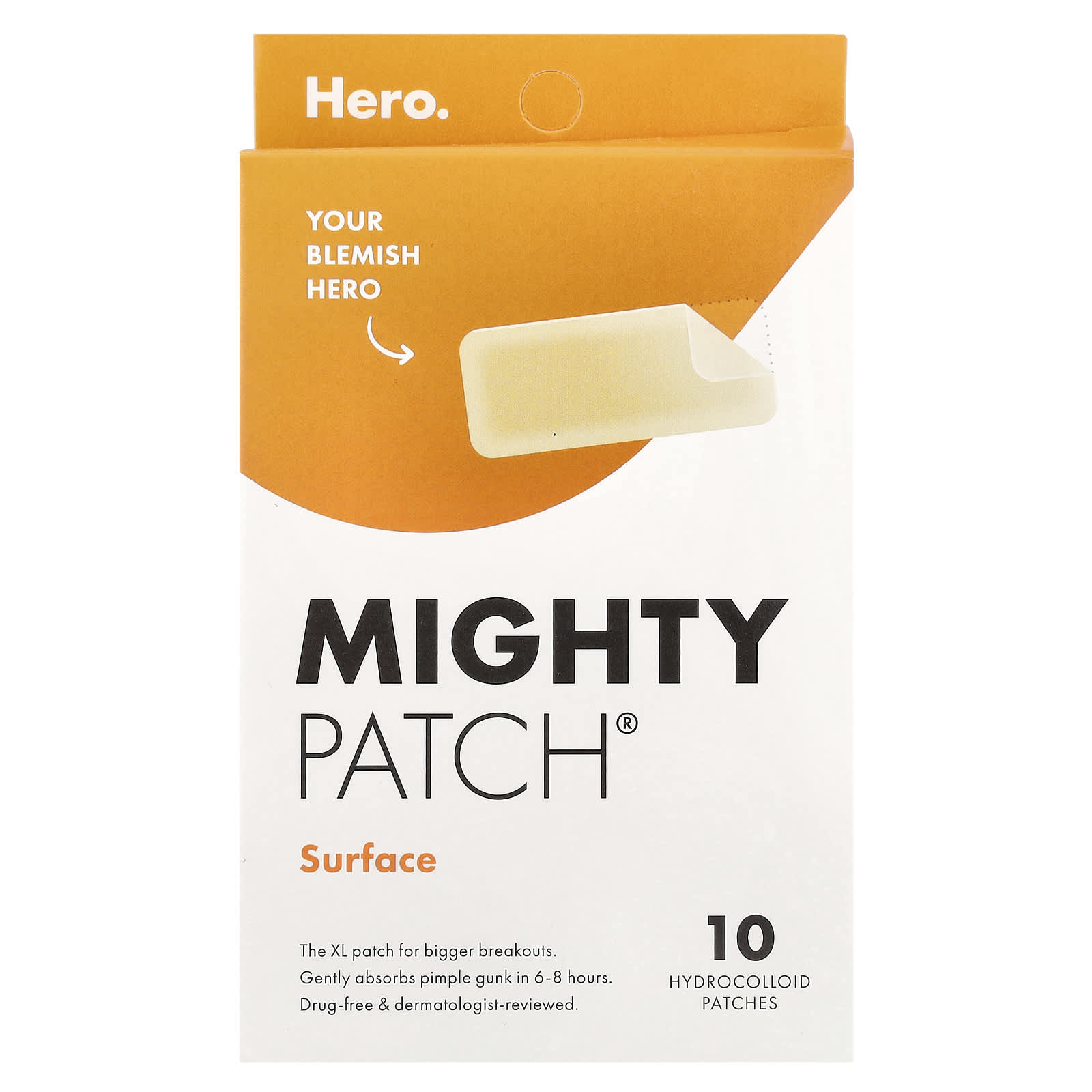 

Mighty Patch, Surface, Гидроколлоидный пластырь 10 листов