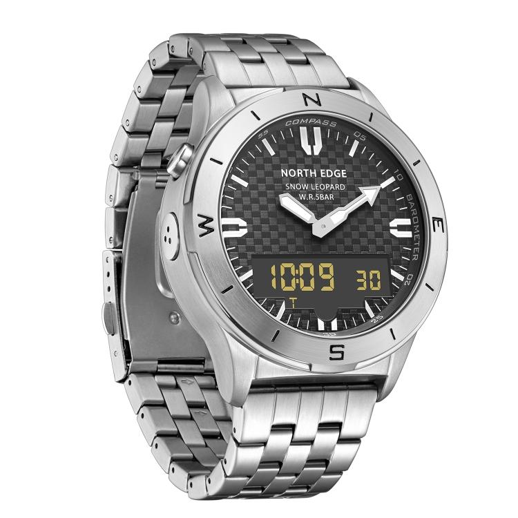 

NORTH EDGE Snow-Leopard Outdoor Waterproof Men Multifunction Stainless Steel Strap Smart Watch Snow-Leopard срібний