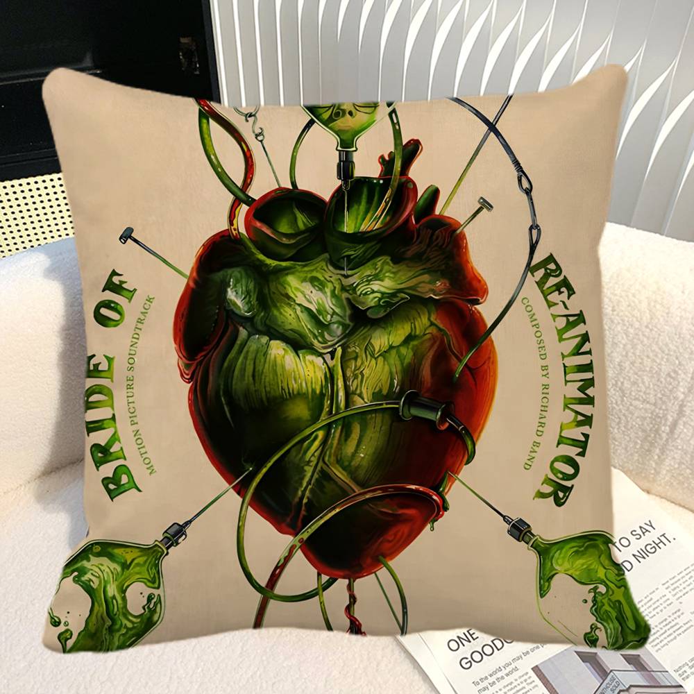 Horror Funny Movie R ReAnimator Retro Pillow Case Square Pillow Bedroom Sofa Leisure Comfort Cushion Car Home Decoration