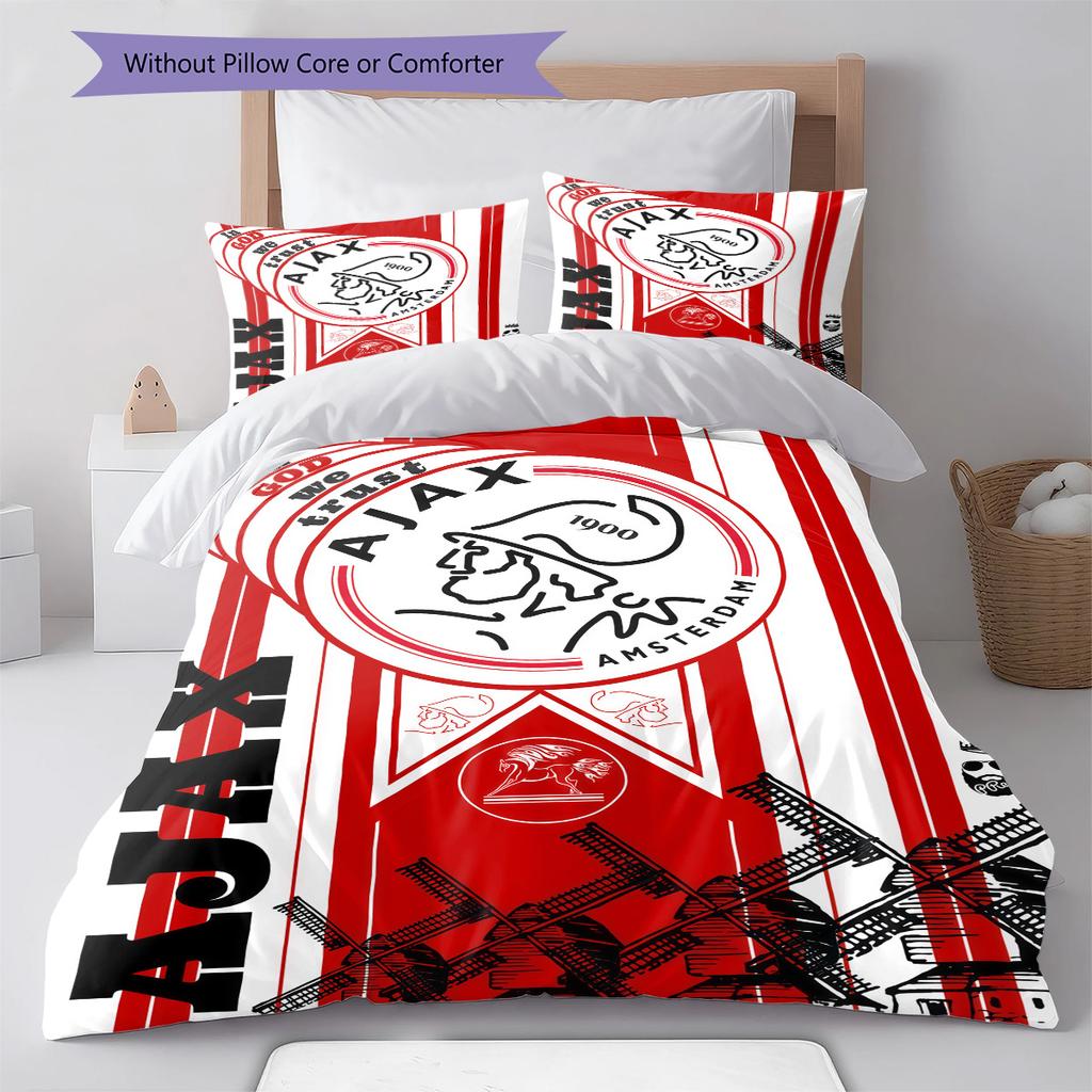Ajax logo Pattern Bedding Quilt Set Quilt Cover Pillowcase Home Decoration Birthday Gift (1 * duvet cover + 2 * pillowcase, without core)