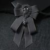 Band Handgefertigt Schleife Brosche Damen Strass Kristall Krawatte Britischer Stil Herren Anzug Hemdkragen Hochzeits Schmuck
