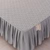 Solid Cotton Fitted Sheet Bed Skirt 2-in-1 Mattress Dust Protection Cover King Size Modern Minimalist