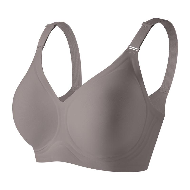 European Plus Size Wireless Seamless Bra for Women Deep V Wavy Edge Soft Support Gathered Anti-Sagging Cutout Back Intimates