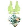 Sexy One-piece Swimwear V-Neck Sleeveless High Waist Monokini with Iron Ring Bandage Solid Color Quick Drying One-Piece Bikini