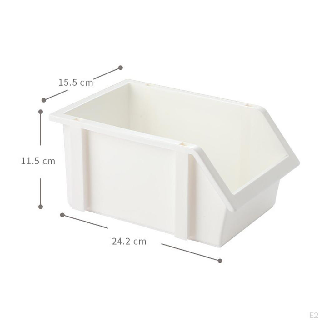 Stackable Storage Basket Reusable Snack for Classroom Closet Playroom White