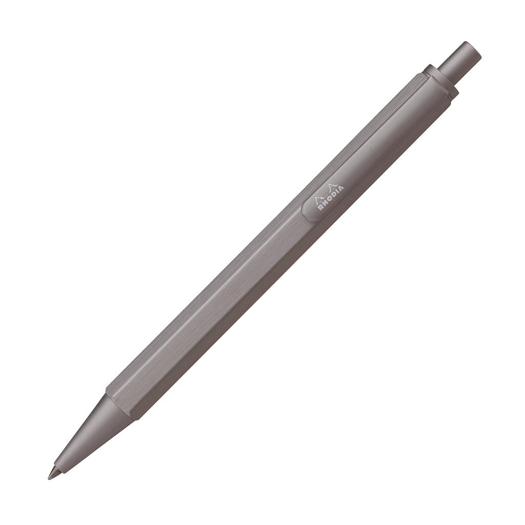 Rhodia Ballpoint Pen Script 0.7mm Hexagonal Shaft Aluminum Body Hairline Processing Low Viscosity Oil Ink Silver RHODIA SCRIPT cf9281