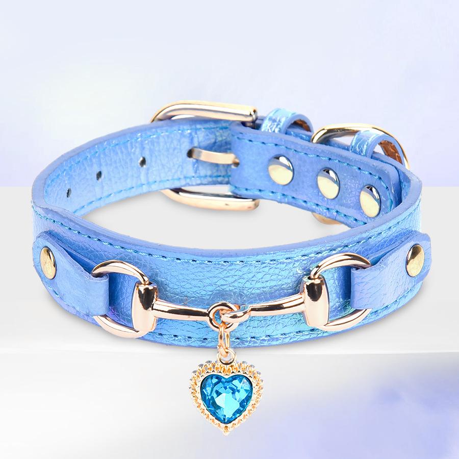 

Heart of the Ocean Dog Collar, a sturdy collar for small dogs that can be used to tow pets and accessories for small and medium- XS（old） синій