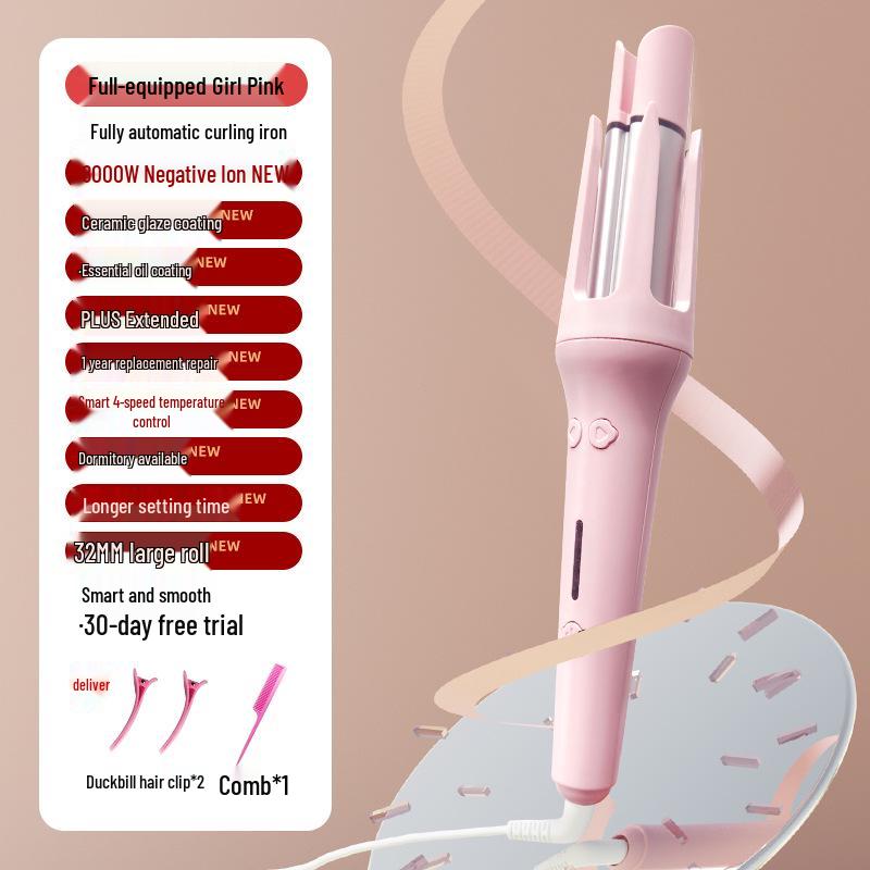 Automatic Curling Iron for Big Curls and Waves - Tangle-Free & Effortless