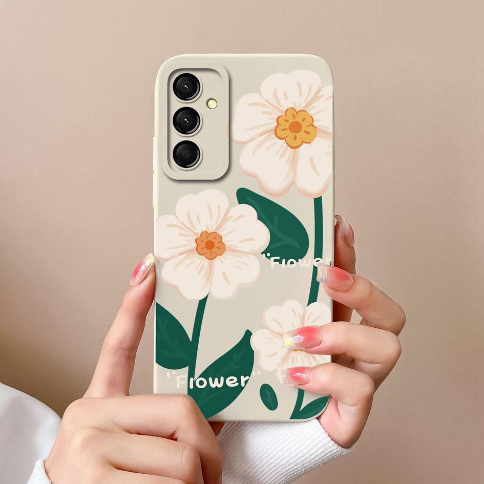 

Чехол для Samsung Galaxy C55 A06 A16 S24 FE M35 M55 бампер матовый силиконовый мягкий защита камеры роскошный авокадо цветочный узор корпус телефон сумки Samsung A16 5G