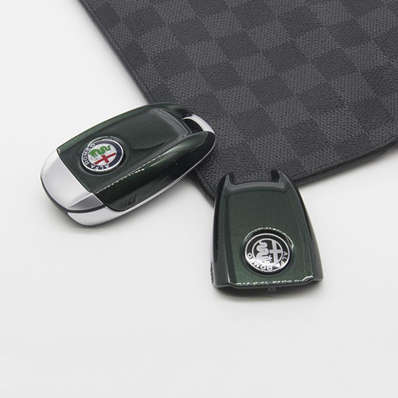 SYENG1 Car Key Cover Replacement Key Case for Alfa Romeo Giulia Stelvio Tonale Carbon Fiber Style