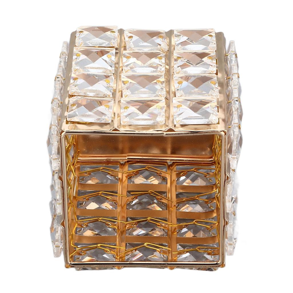 European Style Crystal Storage Box Crystal Jewelry Trinket Box Square Earrings Rings Organizer for Gift Giving Home