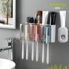 Toothbrush Cup Holder Wall-Mounted Toothbrush Rack Wall-Mounted Toilet No Punching Mouthwash Cup Electric Brushing Cup Set