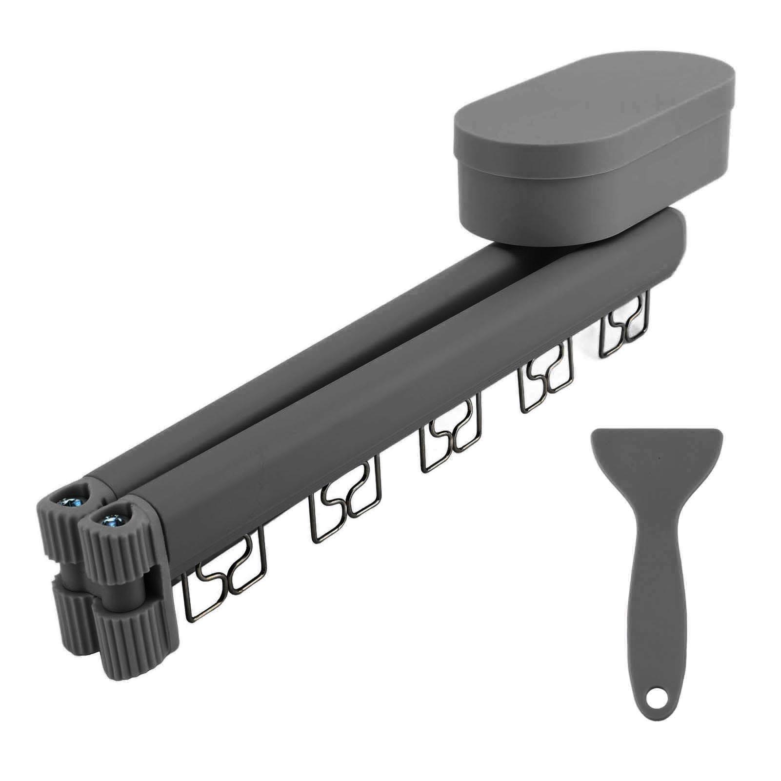 

Сушилка для белья с выдвижной присоской, настенная сушилка для белья с 5 ветрозащитными отверстиями серый