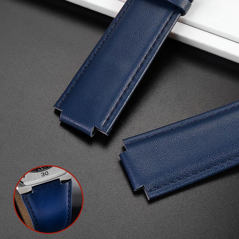Modifikovaný konvexní kožený řemínek pro hodinky Casio řady EDIFICE EFS-S570YD ECB-10YD Pánský řemínek Náramek Řemínek Modrý 12mm 14mm