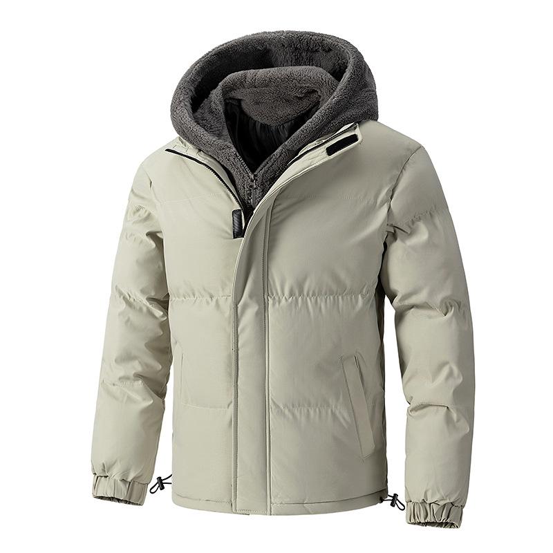 Men's Plus Size Hooded Cotton Fleece Jacket - Warm, Cold-Resistant, Padded for Autumn/Winter 2025.