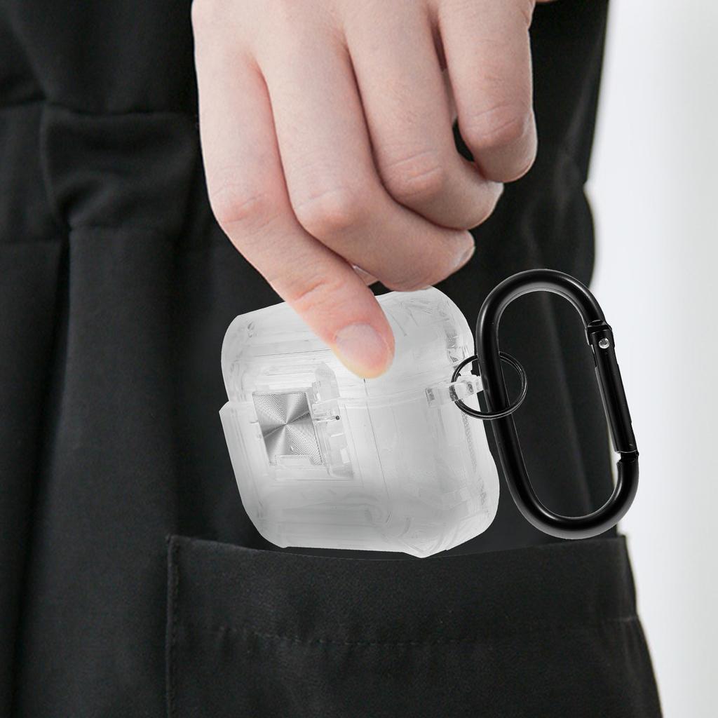 Kopfhörer Schutzhülle Pro2 Ladeabdeckung TPU Transparent Weiche Schale Sturzfest Ohrhörer Hülle mit Karabiner Wireless