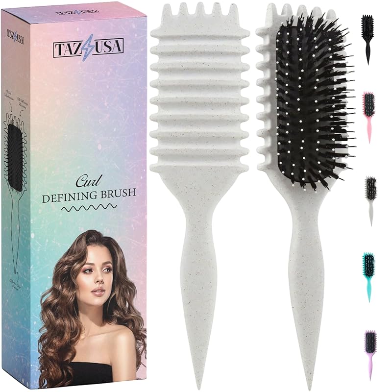 Curl Defining Brush, Curly Hair Brush for Styling, Shaping, Detangling & Defining Curls for Women and Men, Curl Brushes for Curly Hair Work on all
