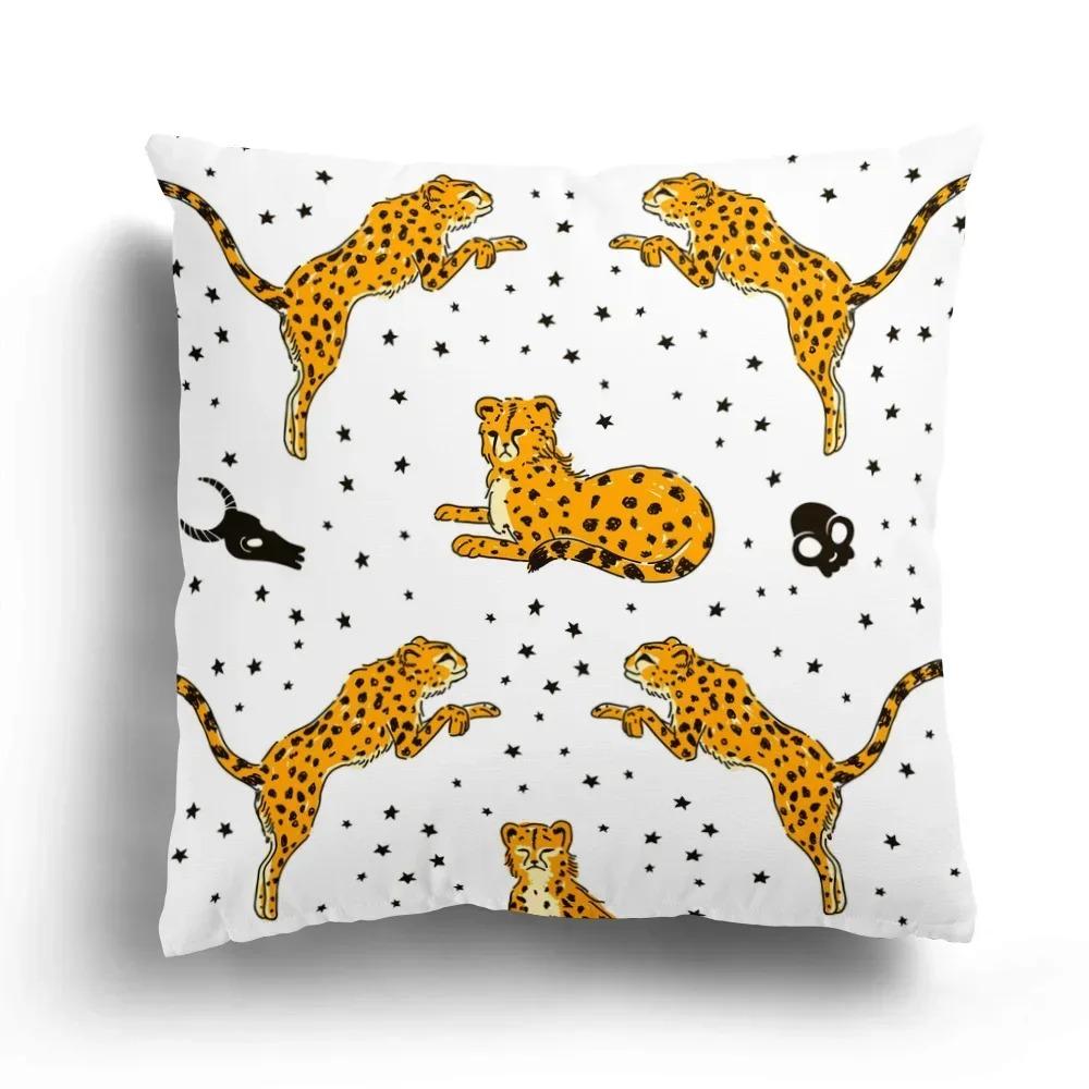 Fashion Pillowcase Cushion Cover Home Decoration Sofa Cartoon Leopard Chicken Strawberry Banana Pillowcase