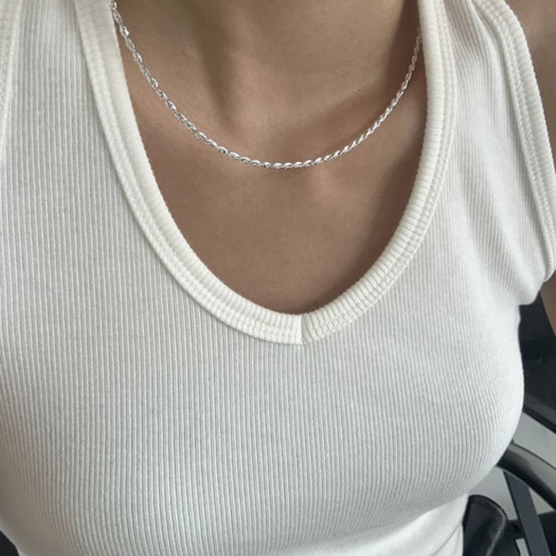 Mosxe [925silver] Sparkle Rope Necklace