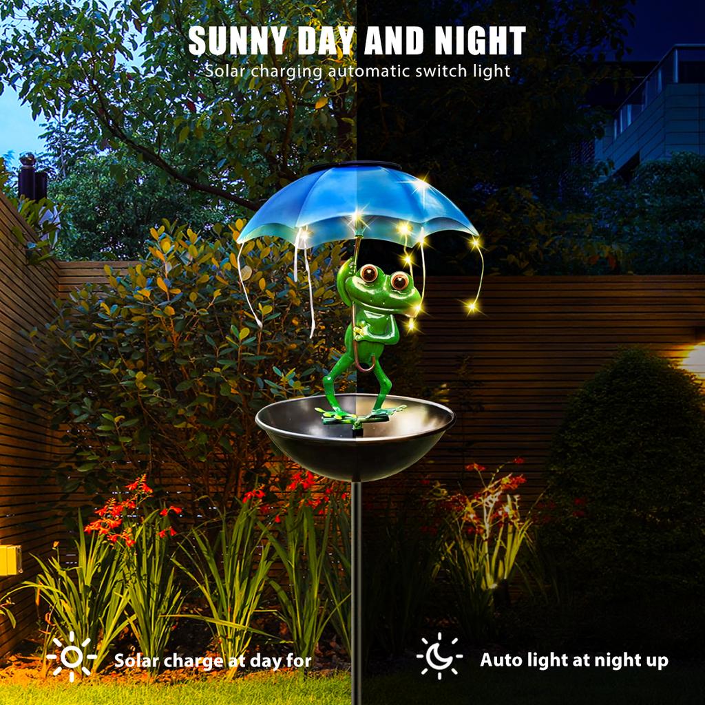 1pc Solar Garden Decorative Lights LED Frog Figurine Lights Solar Street Light for Yard Lawn Path Halloween Christmas Decor