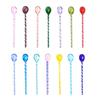 High Borosilicate Glass Stirring Rod Spoon Stained Glass Stirring Rod Cute Long Handle Wavy Juice Coffee Spoon Kitchen Cup Parts