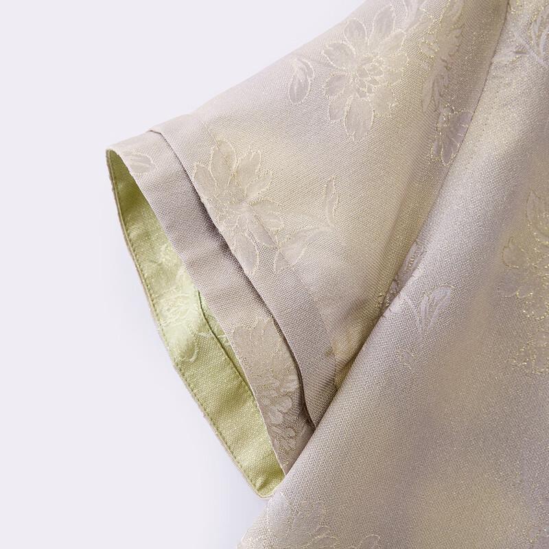 Women's Chinese Style Silk Blend Jacquard T-Shirt