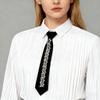 Locomotive Style Crystal Long Necktie Choker Pre-tied Tie Rhinestone Tie  JK Uniform Decoration